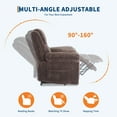 thumbnail image 3 of Garvee Fauteuil Inclinable en Velours Côtelé, Sofa Inclinable Manuel Réglable 90°-160° avec Pochette Latérale, Brun, 3 of 4