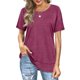thumbnail image 1 of Blusa de manga corta con cuello redondo, Top de corte informal para mujer, elegante, transpirable, a la moda, para verano, 1 of 6