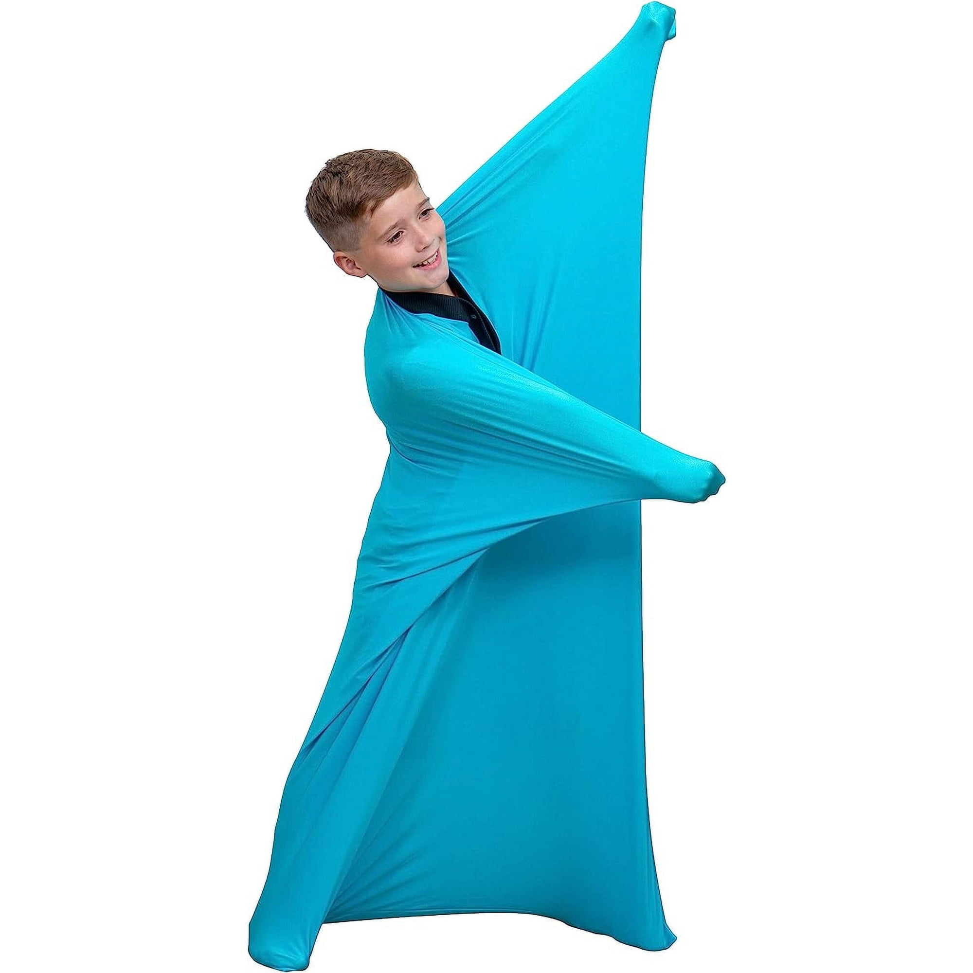Special Supplies Sensory Body Sock – Stretchable Compression Full Body Sack for Kids and Adults – Breathable Lycra Sensory Sock for Calming, Focus, and Spatial Awareness – Medium, Blue, 1 Pack
