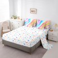 thumbnail image 5 of Castle Fairy Smooth Pastel Fluid Swirl 7-Piece Twin Bedding,Soft Gradient Ribbon Abstract Tile Bedding Comforter Set,Pink Sky,Reversible, 5 of 7