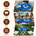 thumbnail image 6 of Blue Tie Dye Round Tablecloth 45-54 Inch Round Fitted Table Cloth with Elastic Edge, Boho Ethnic Abstract Ombre Pattern Art Waterproof Table Cover Protector for Outdoor Picnic Party Dining, 6 of 6