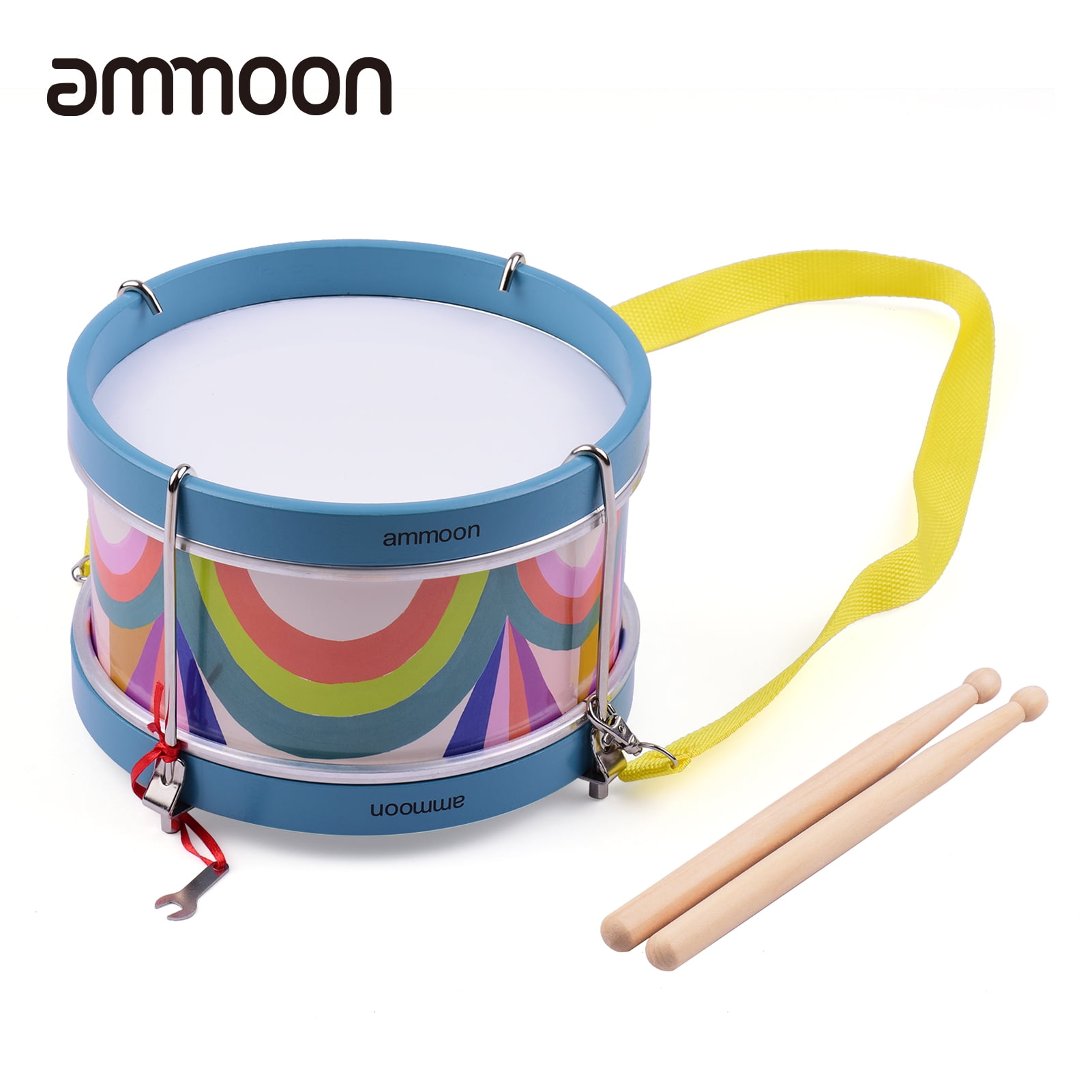 Wooden Drum with 2 Drumsticks & Strap For Kids Musical Educational Toy Gift New 