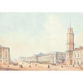 thumbnail image 2 of Russian School 14x11 Black Ornate Wood Framed Double Matted Museum Art Print Titled: View of St. Petersburg (Late 19th Century), 2 of 5