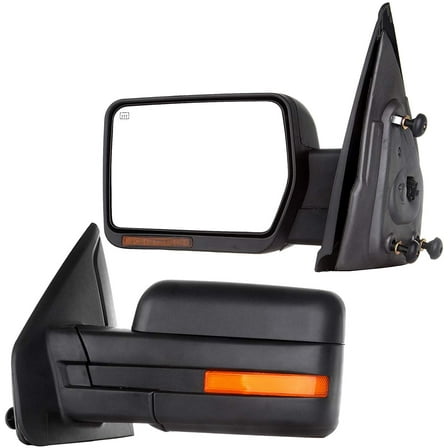 ECCPP Towing Mirrors fit for 2007 2008 2009 2010 2011 2012 2013 2014 for F-150 with Turn Signal Light Power Heated Pair Black Housing Mirrors