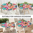thumbnail image 7 of Colorful Tie Dye Pattern Round Fitted Tablecloth with Elastic Edge,Dining Table Cover Waterproof,Outdoor Round Tablecloth for Camping,Dining,Indoor and Outdoor, 7 of 7