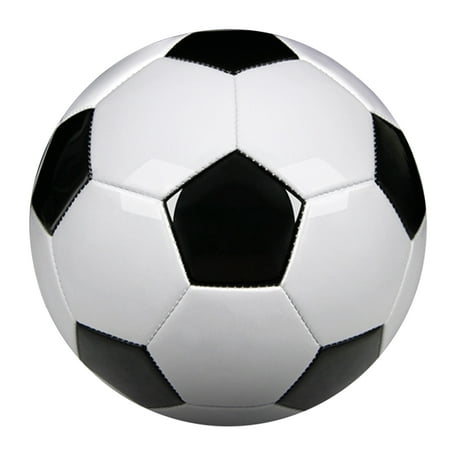 Size 5 Professional Training Soccer Balls PU Leather Black White