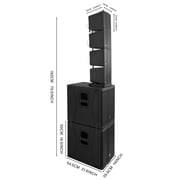 Stage Pro 12 Powered PA Speaker System, Dual 12-Inch Subs + 4 Line Array Speakers, 8000W Peak, Bluetooth TWS, 3 DSP Preset