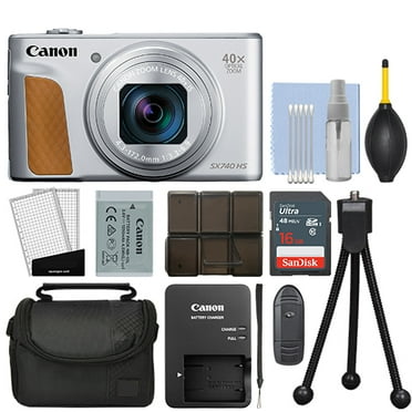 Canon PowerShot SX740 HS 20.3MP Digital Camera 40x Optical Zoom Silver  16GB Kit