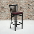 thumbnail image 2 of Flash Furniture 2 Pk. HERCULES Series Black School House Back Metal Restaurant Barstool - Burgundy Vinyl Seat, 2 of 8