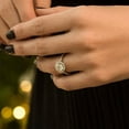 thumbnail image 3 of 2.50 CT Vintage Round Moissanite Silver Engagement Ring 18K White Gold Plated Diamond Art Deco Wedding Ring Starburst Diamond Ring, Vintage Ring, 3 of 4