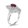 thumbnail image 4 of JewelersClub Ruby Ring Birthstone Jewelry – 0.75 Carat Ruby Sterling Silver Ring Jewelry with White Diamond Accent – Gemstone Rings with Hypoallergenic Sterling Silver Band, 4 of 4