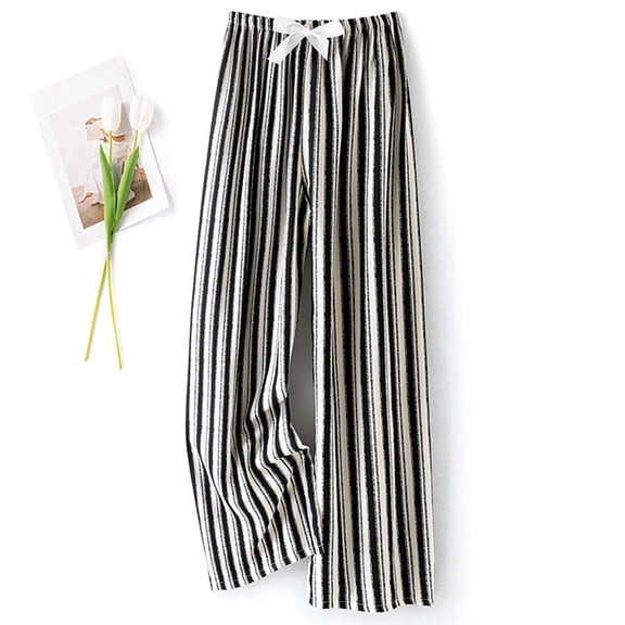 Pants for Women Printing Elastic Regular Casual Wide Leg Pants Full Length Pants