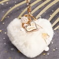 thumbnail image 6 of Ludlz Women's Heart Faux Fur Pom Pom Key Chains Bag Accessory Puffball Keyring Backpack Charms for Girls, 6 of 7