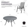 thumbnail image 2 of DIFY 9-Piece Patio Dining Set for 8, 53" Metal Round Table with 8 Stackable Chairs, Dark Gray&Gray, 2 of 8