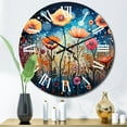 thumbnail image 3 of Designart "Whimsical Blooms of Wildflowers in Pointillism II" Floral Oversized Wall Clock, 3 of 5