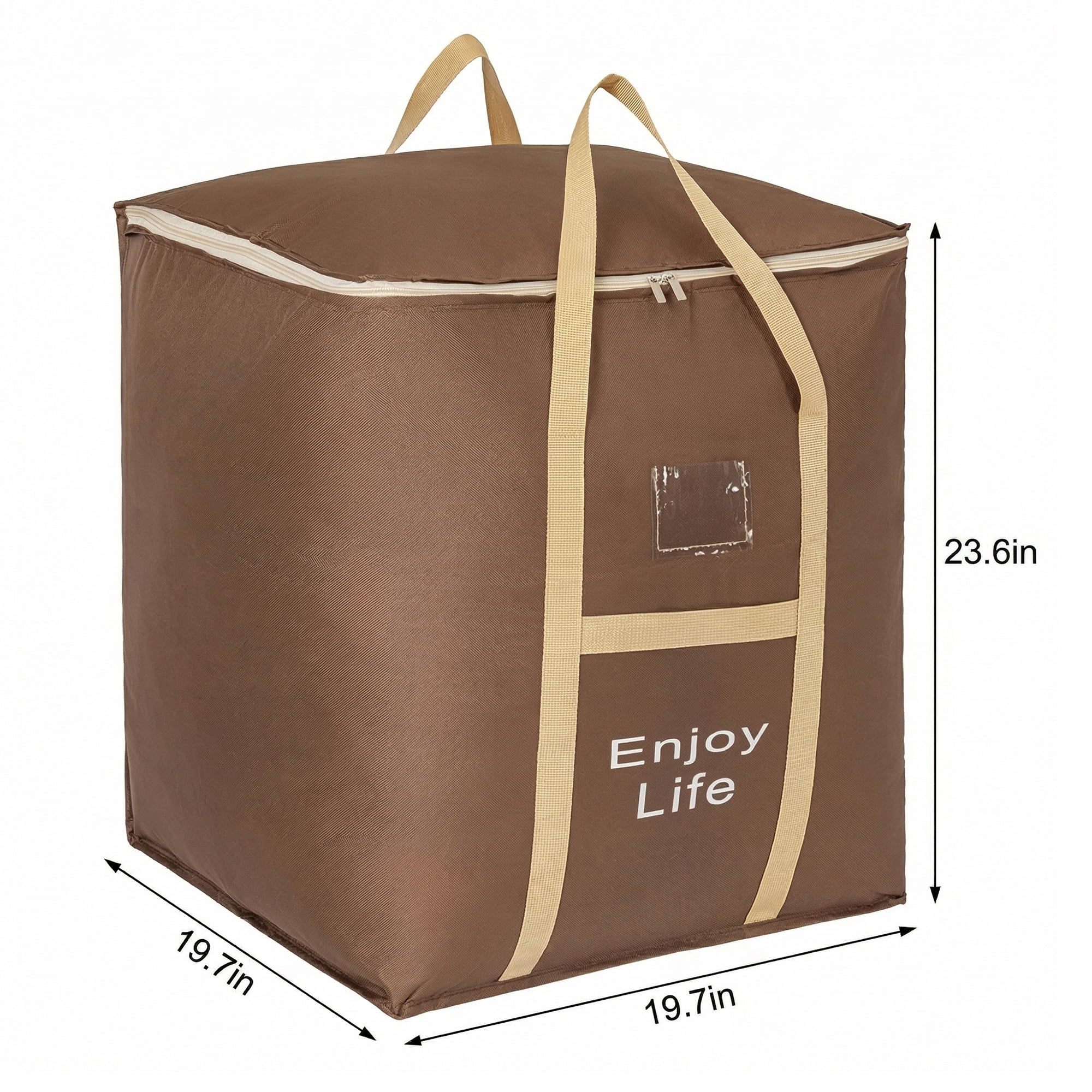 Unique Bargains Foldable Storage Bags for Storing Clothing Brown 19.7"x19.7"x23.6"