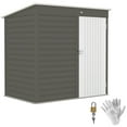 thumbnail image 3 of Outsunny 6' x 4' Garden Storage Shed, Outdoor Metal Tool Shed with Lockable Door and Gloves for Backyard Garden Patio Lawn, Light Gray, 3 of 10