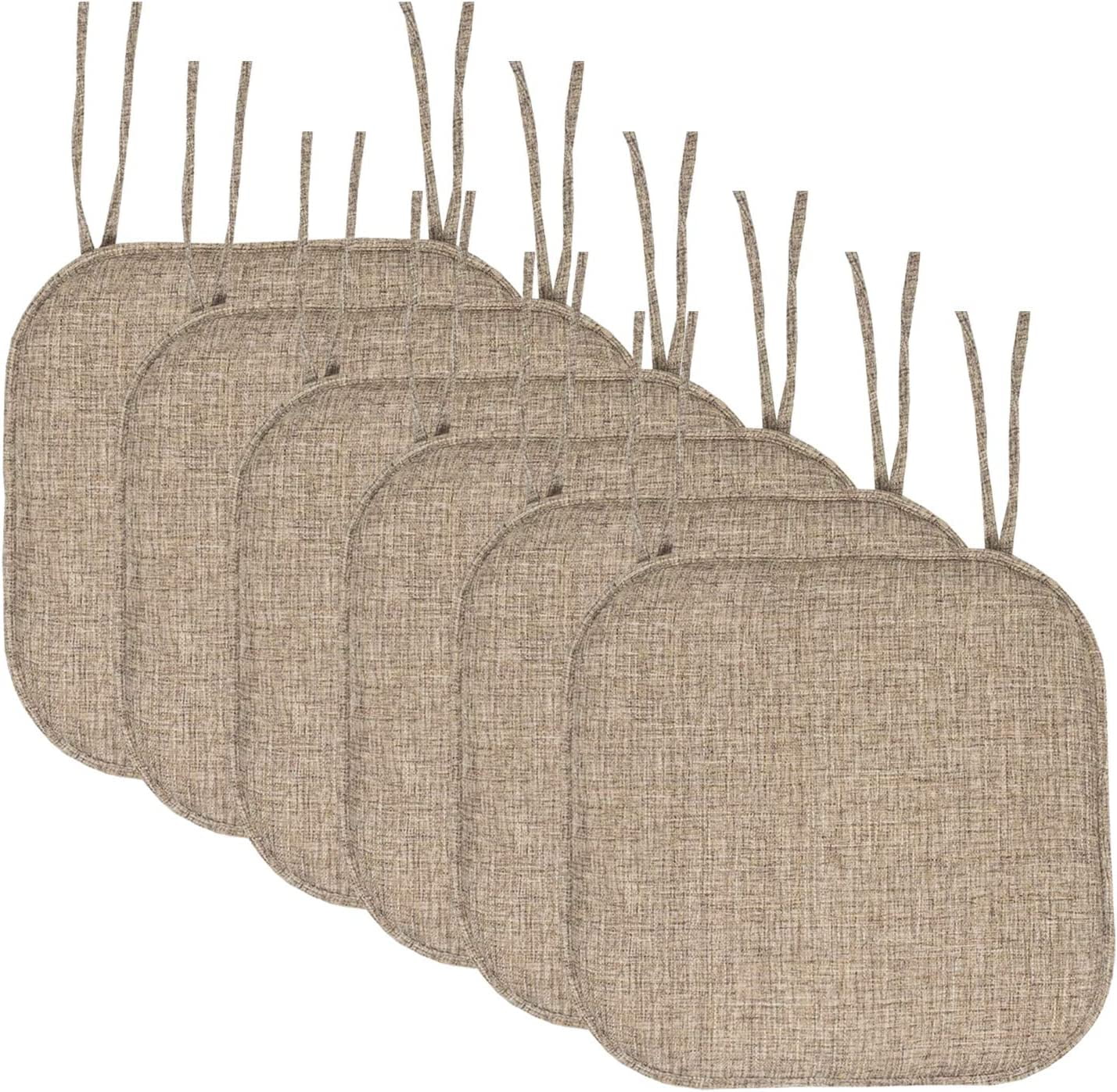 Sweet Home Memory Foam Chair Cushions With Ties – 16x16 Inch, Honeycomb Pattern, Non-Skid Back, Set Of 4 (Aria Blue)