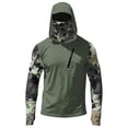 thumbnail image 5 of Mens UV Protection Shirts Long Sleeve UPF 50+ Hooded Rash Guard Sun Hoodies with Mask Outdoor Hiking Swimming Fishing, L, 5 of 7