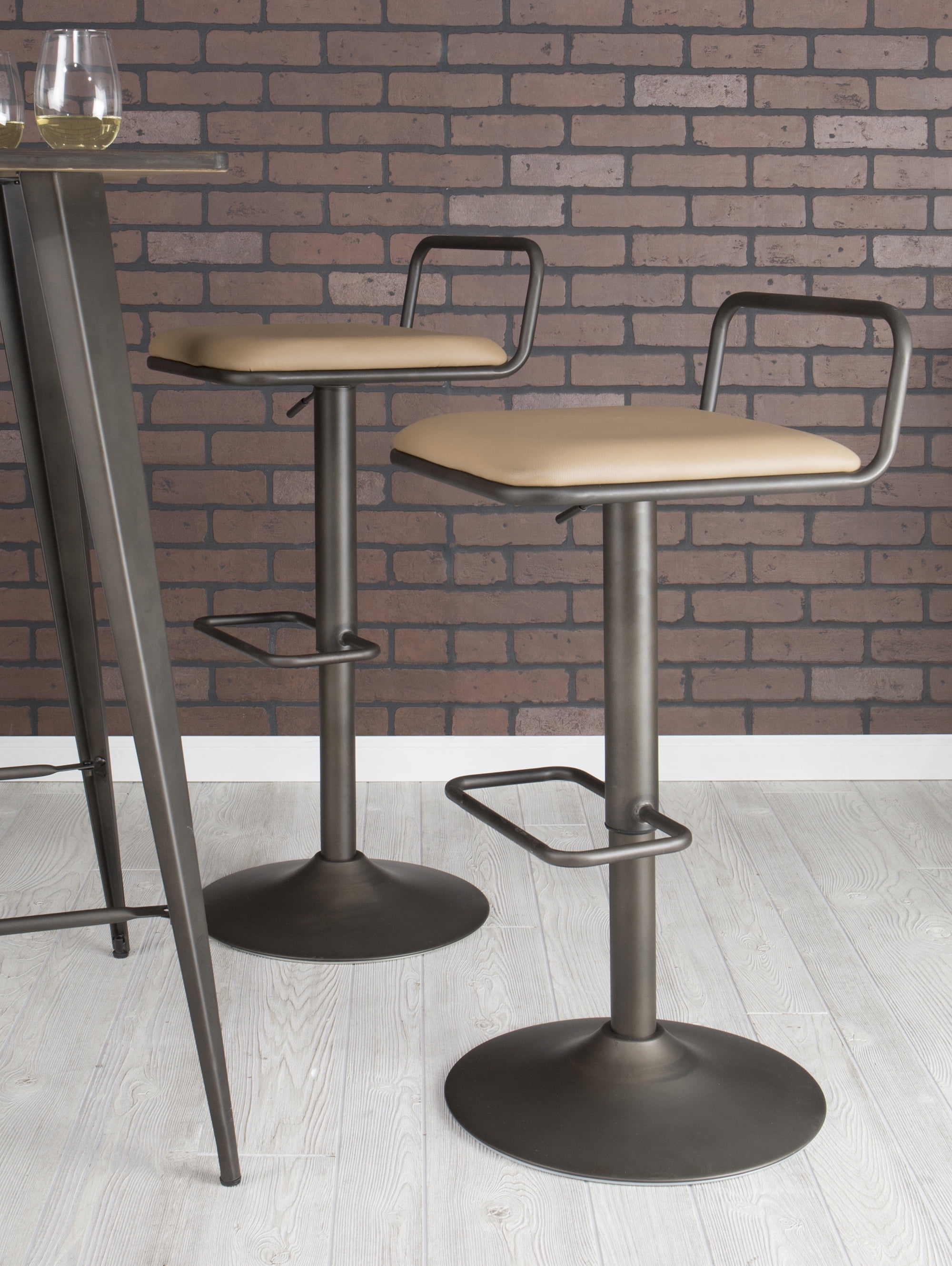 hayneedle belham living bar stool on Beta Industrial Barstool In Antique And Camel Faux Leather By Lumisource Set Of 2 Walmart Com Walmart Com