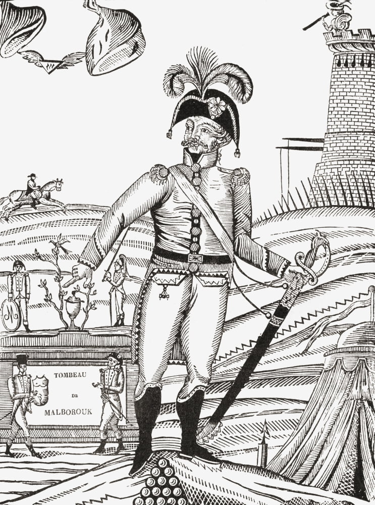 Early 19Th Century Illustration To The French Song Malborouk Sen Va-T-En Guerre Or Marlborough Goes To War John Churchill 1St Duke Of Marlborough 1650 To1722 English Soldier And Statesman From The Boo