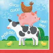 Farm Animals Paper Beverage Napkins 16 Per Pack