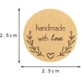 thumbnail image 2 of Pegatinas redondas de papel Kraft, 500 unidades, hechas a mano con amor, etiquetas adhesivas para hornear, pegatinas para hacer álbumes de recortes, Navidad, bodas y cumpleaños, 2 of 5