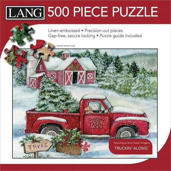 Lang Puzzle 500 Pièces 24" X 18"-Santa'S Truck 50391-67