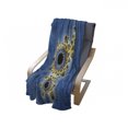 thumbnail image 4 of Fractal Soft Flannel Fleece Throw Blanket, Floral Spiral Unusual Contemporary Pattern with Rotary Display, Cozy Plush for Indoor and Outdoor Use, 50" x 70", Yellow Violet Blue, by Ambesonne, 4 of 6