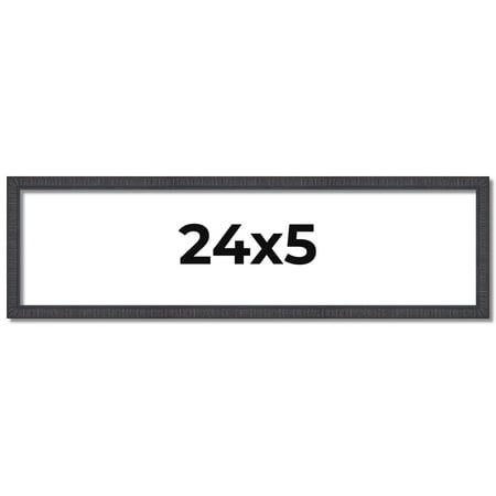 24x5 Frame Brown Solid Wood Picture Frame - Complete Modern Photo Frame Includes UV Acrylic