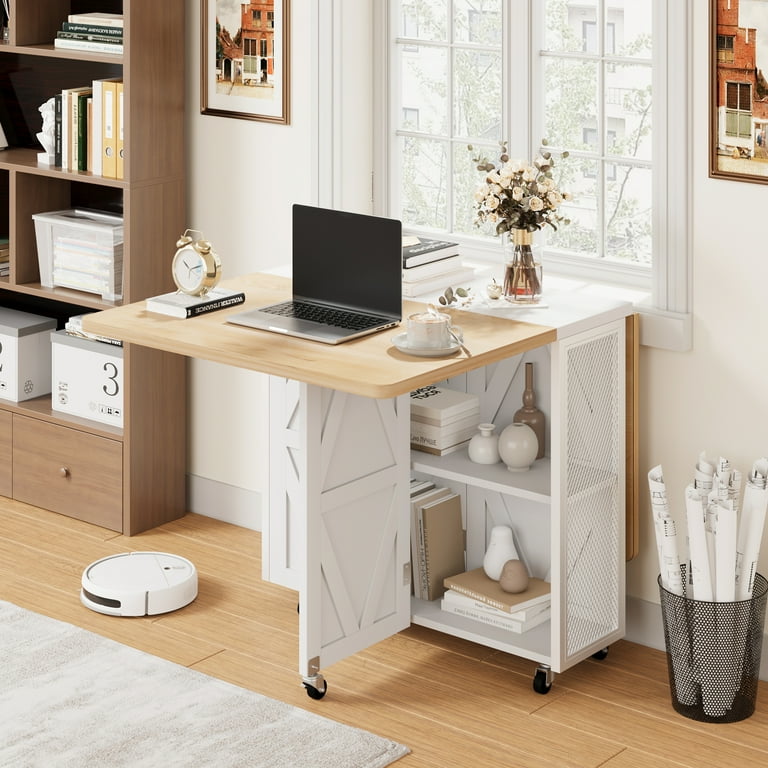 LAFGUR Folding Dining Tables, Drop Leaf Dining Table for Small