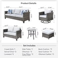 thumbnail image 3 of Ovios 8 Pieces Outdoor Patio Furniture with Swivel Rocking Chairs All Weather Wicker Patio Sectional Sofa Conversation Set, 3 of 3