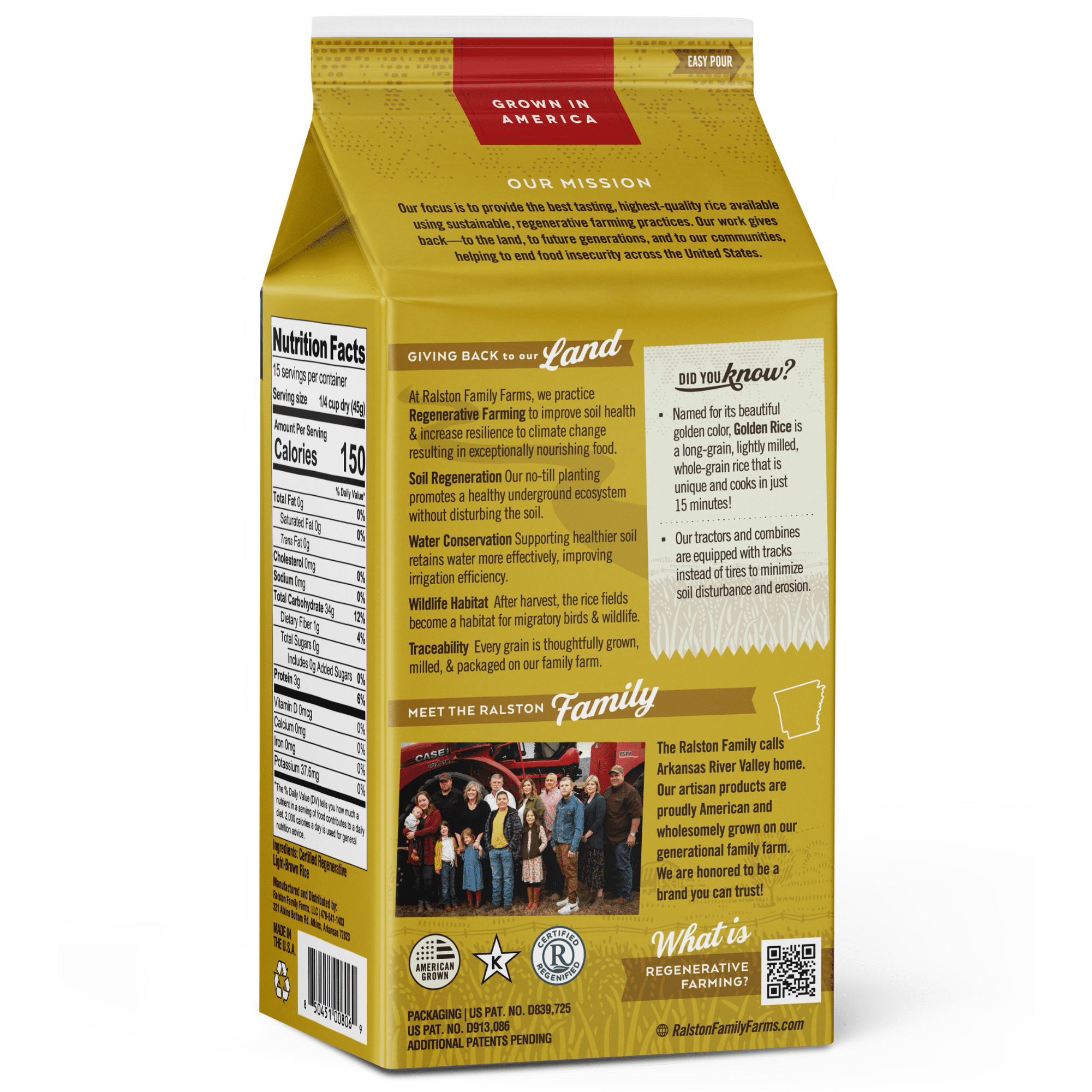 Ralston Family Farms Golden Rice, 24 oz Carton: 6 Pack, American Grown, Non-GMO, Naturally Gluten Free