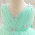 thumbnail image 5 of IBTOM CASTLE Toddler Baby Girls Shiny Butterfly Tutu Dress Princess Birthday Party Pageant Flower Girl Wedding V-Backless Dresses 4-5 Years Aqua, 5 of 9