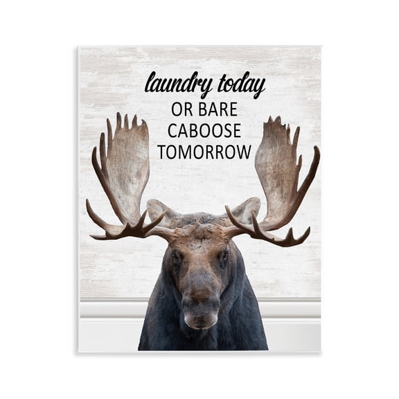 Stupell Industries Laundry Today Bare Caboose Tomorrow Quotes and Sayings Painting Unframed Art Print Wall Art, 11 x 14
