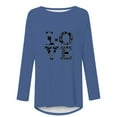 thumbnail image 4 of Qertyioot T-Shirt Graphic pour Femme Valentine avec Manches Longues, Col Rond Imprimé à l'Occasion, 4 of 4