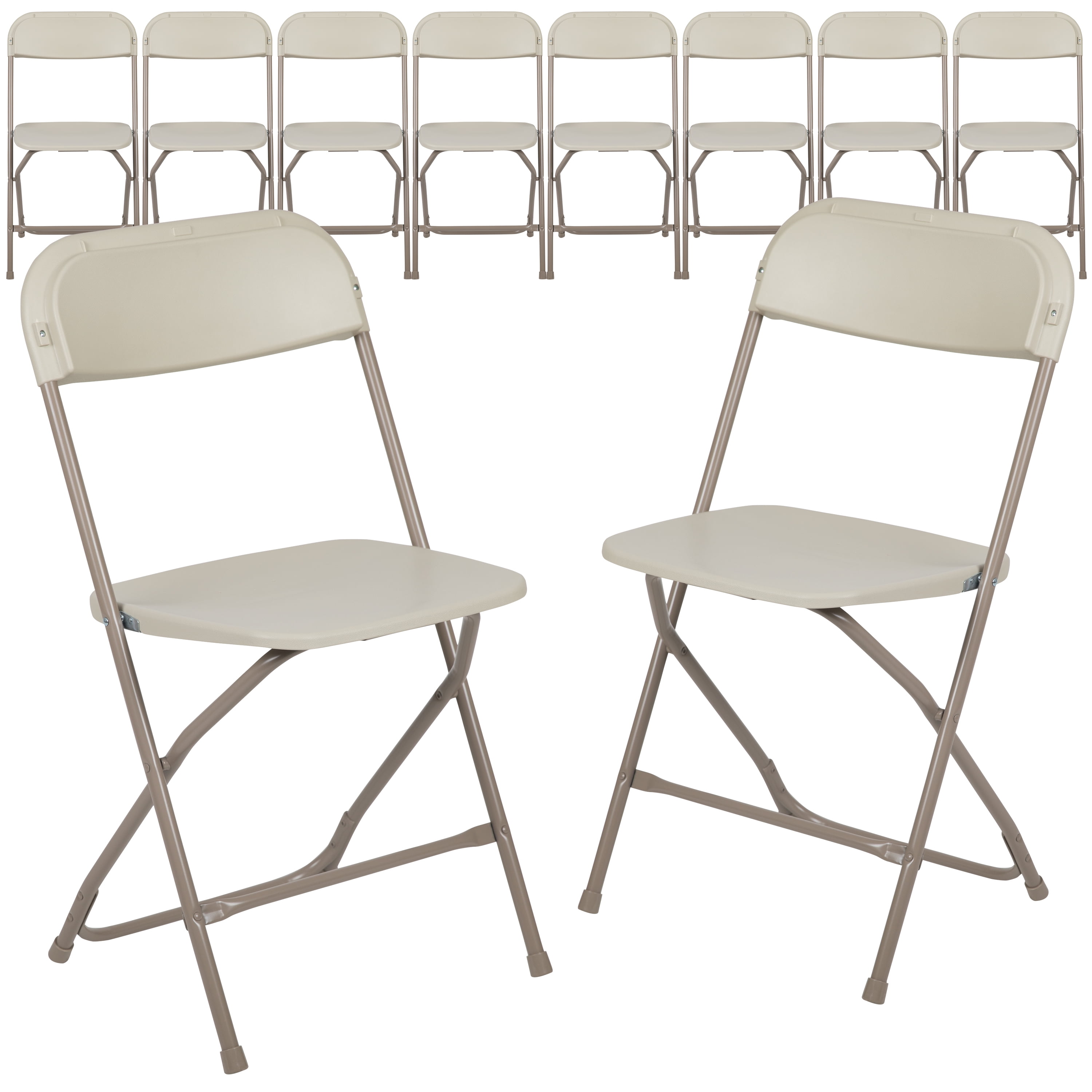50 PACK 650 Lbs Weight Capacity Commercial Quality White Plastic Folding Chair 