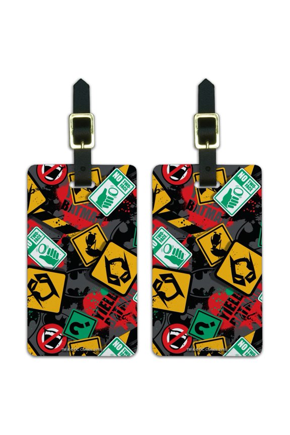 Batman Batman Street Sign Pattern Luggage ID Tags Suitcase Carry-On Cards - Set of 2