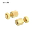 thumbnail image 3 of Uxcell 5mm+6mm M2.5 Standoff Screws 40 Pack Brass Hex Standoffs Nuts Gold Tone, 3 of 6