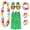 Green, variant on JESTAR 5 Pieces Grass Skirt Sunglasses Leis Necklace Bracelet Set Luau Decorations for Kids and Adults - Pink