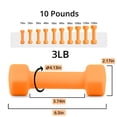 thumbnail image 2 of Juego de 2 mancuernas Portzon de neopreno, 1,4 kg, color naranja, 2 of 9