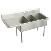 Elkay Wnsf8345l2 Weldbilt Stainless Steel 70-1/2" Floor Mount Triple Bowl Food Service