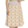 thumbnail image 1 of Women's Rose Garden Art Themed Feminine A-line Printed Skirt Casual Wear, L, Dark Coral Brown Ivory, by Ambesonne, 1 of 1