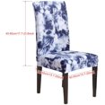 thumbnail image 2 of Stretchy Dining Chair Covers Set of 4, Elastic Kitchen Chair Slipcovers Removable Protective Cover Nonslip for Hotel Dining Room Ceremony Banquet Wedding Party (4 Pack, Navy Blue -Graffiti), 2 of 8