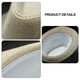 thumbnail image 3 of Sombrero de 56-58 cm de circunferencia para hombres y mujeres, sombreros para exteriores, sombreros de paja con protección solar, sombreros de jazz retro, 3 of 5
