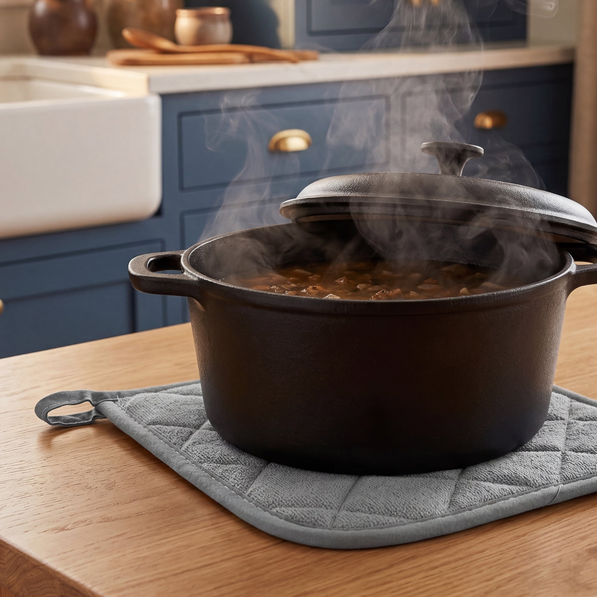 Unique Bargains Pot Holders Heat Resistant Non Slip Hot Pads for Cooking Gray 2Pcs