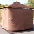 thumbnail image 4 of Sunnydaze 103" x 80.25" 4-Piece Gazebo Sidewall Set, Brown Polyester Curtains, 4 of 7