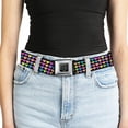 thumbnail image 5 of Buckle-Down Belt, Seatbelt Buckle Belt, Mini Hearts Black Multi Neon, 34 to 52 Inches, 5 of 9