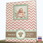 Pink Baby Girl Memory Book First Year Book Album Journal Baby Shower Gift Keepsake Milestone  Newborn  by ADESIGNSTORE