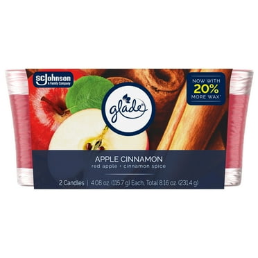 Glade Candles, Apple Cinnamon, 4.08 oz, 2pk